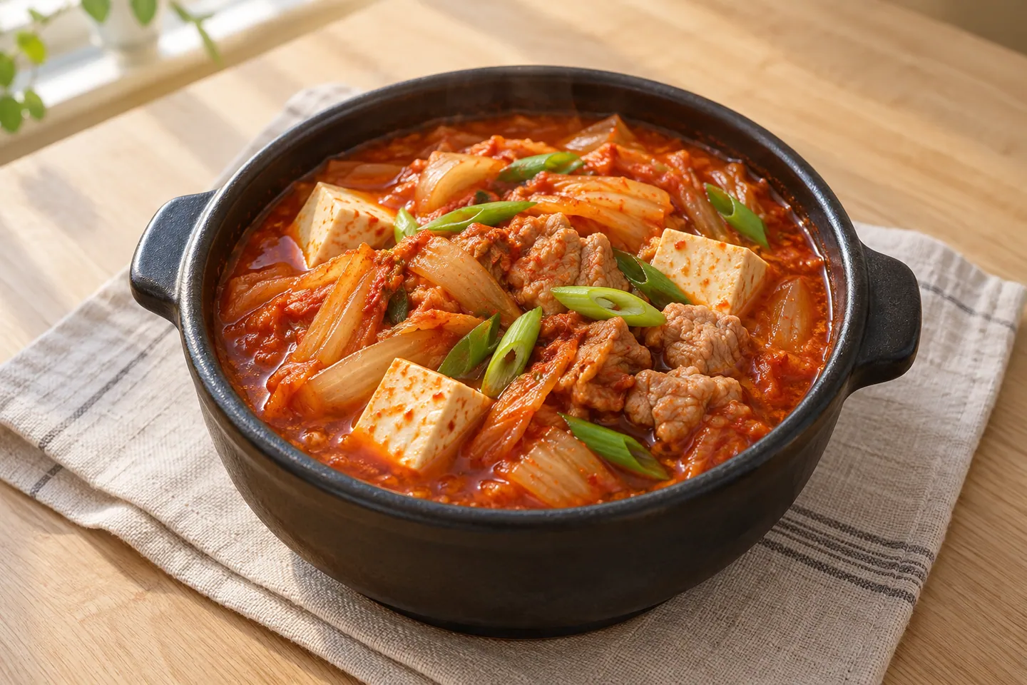 돼지고기 김치찌개 완성 모습 참고용 AI 이미지